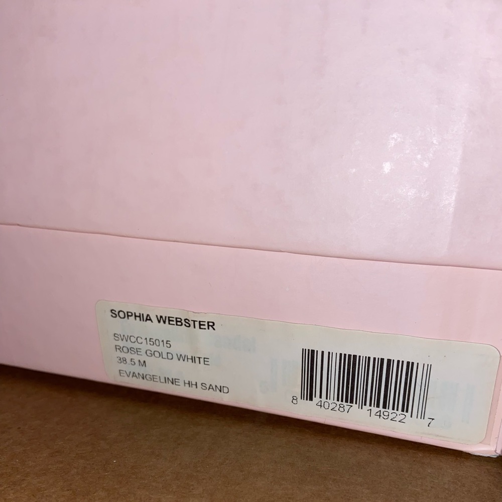 Sophia Webster Evangeline White & Rose Gold High Heel Sandals, size 8.5 - Picture 7 of 9